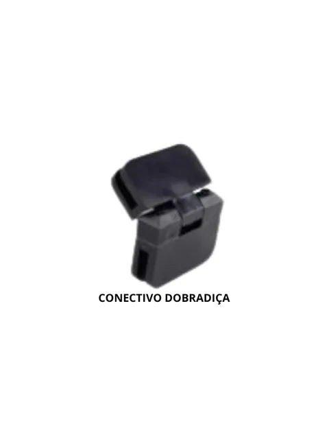 Conectivo dobradiça, permite abrir porta ou tampa de vidro ou tela de 4 mm