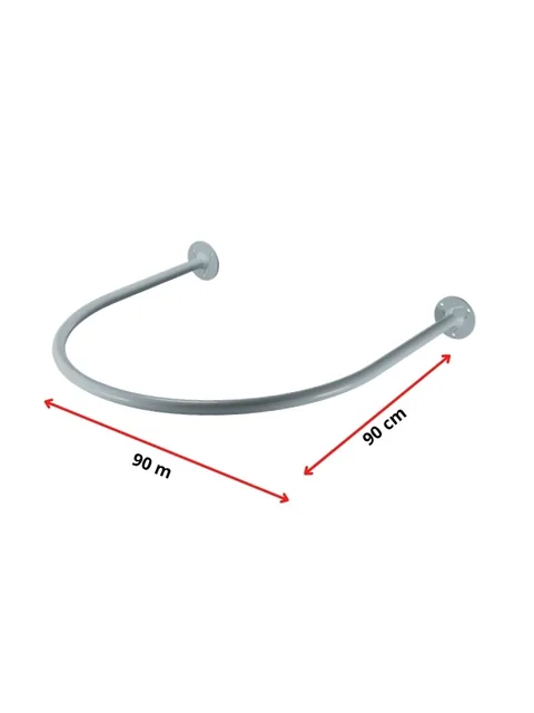 Arco branco de provador redondo de 90 por 90 cm para canto de parede, vista frontal