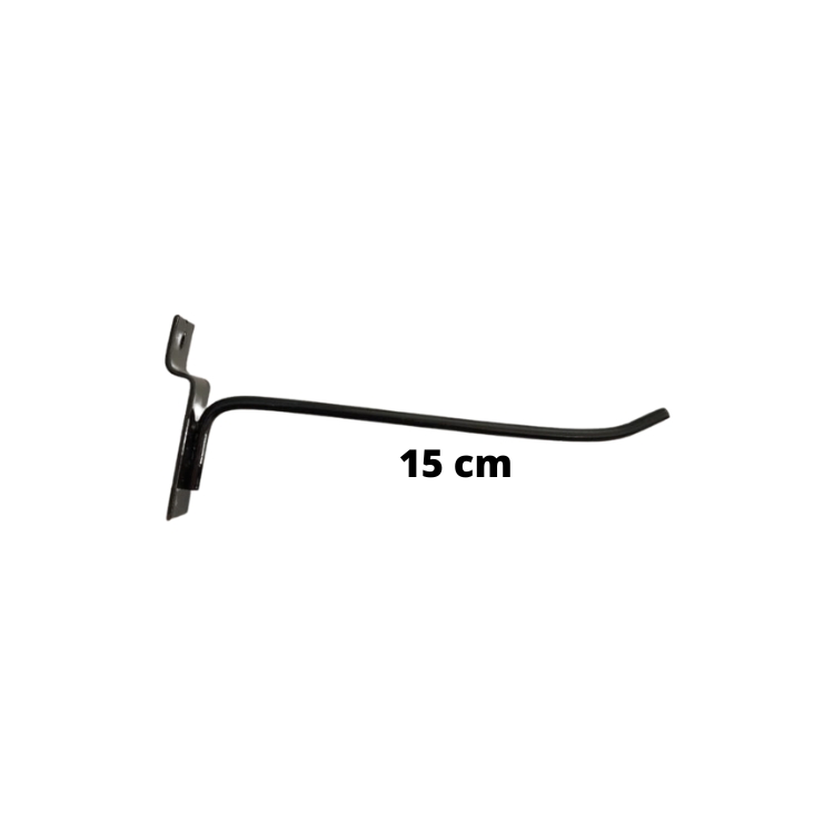 Ganchos de Painel Canaletado Preto 15cm: ideal para expor acessórios leves, produto em blister