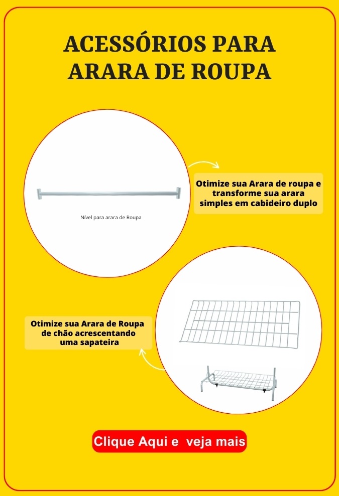 Otimize sua Arara de Roupa de chão acrescentando uma sapateira ou transforme sua arara simples e cabideiro duplo
