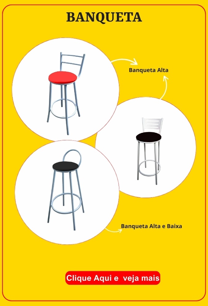 Decore com elegância, e transforme seu espaço com nossas banquetas temos modelos de banqueta baixa e alta. Design elegante para sua casa, escritório, bar ou restaurante com toque de sofisticação que faz a diferença!
