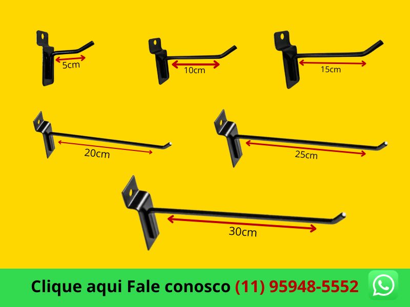 ganchos expositor de painel canaletado preto pronta entrega comercial reis loja do lojista