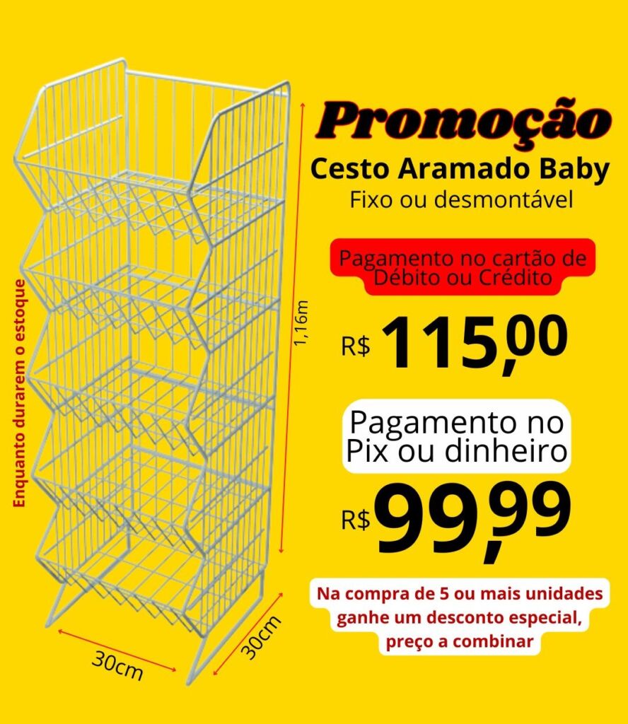 cesto aramado baby em promocao branco e aqui na loja do lojista Comercial reis comercial reis loja do lojista