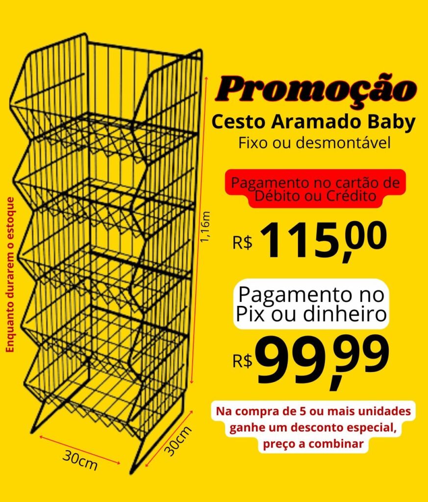 cesto aramado baby em promocao preto e aqui na loja do lojista Comercial reis comercial reis loja do lojista