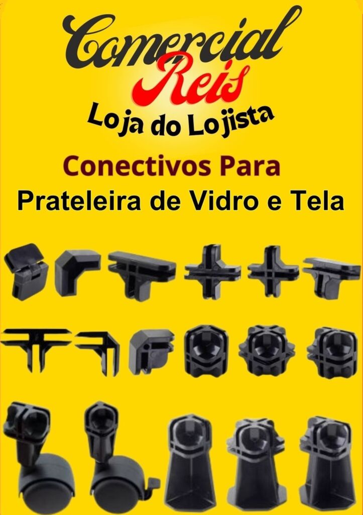 Loja 94 comercial reis loja do lojista Conectivos para Prateleira de Vidro e tela aramada