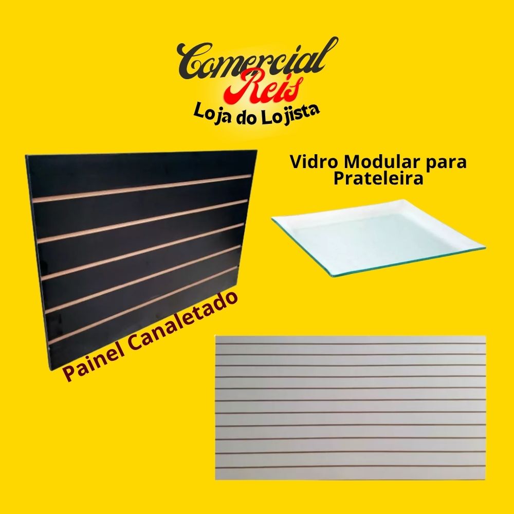 Loja 44 comercial reis loja do lojista vidro modular para montar prateleira e painel canaletado mdf tem aqui na loja do lojista comercial reis comercial reis loja do lojista
