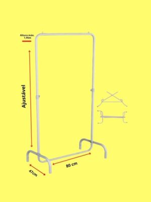 Arara Cabideiro Desfile Pop Dobrável 80cm branca
