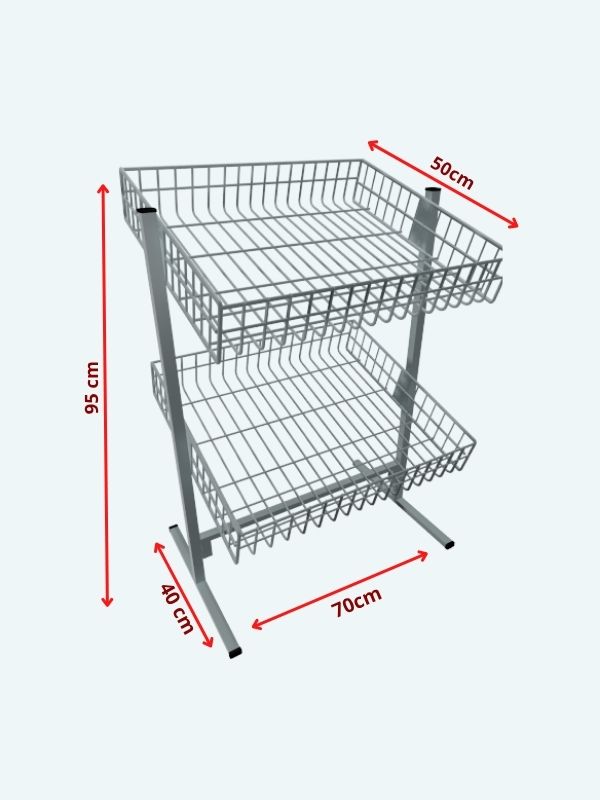 Banca de Oferta Dupla Aramada 50x70cm branca