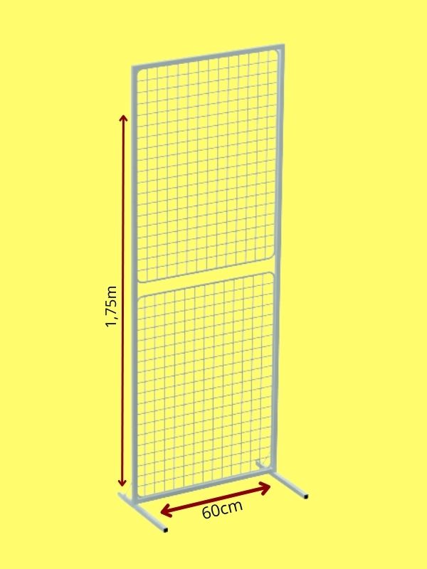 Biombo Quadrado Simples de Chão Aramado 1,75m x 60cm branco