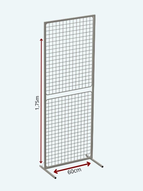 Biombo Quadrado Simples de Chão Aramado 1m75 x 60cm branco