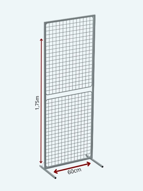 Biombo Quadrado Reforçado de Chão Aramado 1m75 x 60cm branco