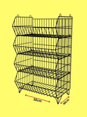 Cesto Aramado de Bico Organizador 4 Cestos 50x40 cm preto