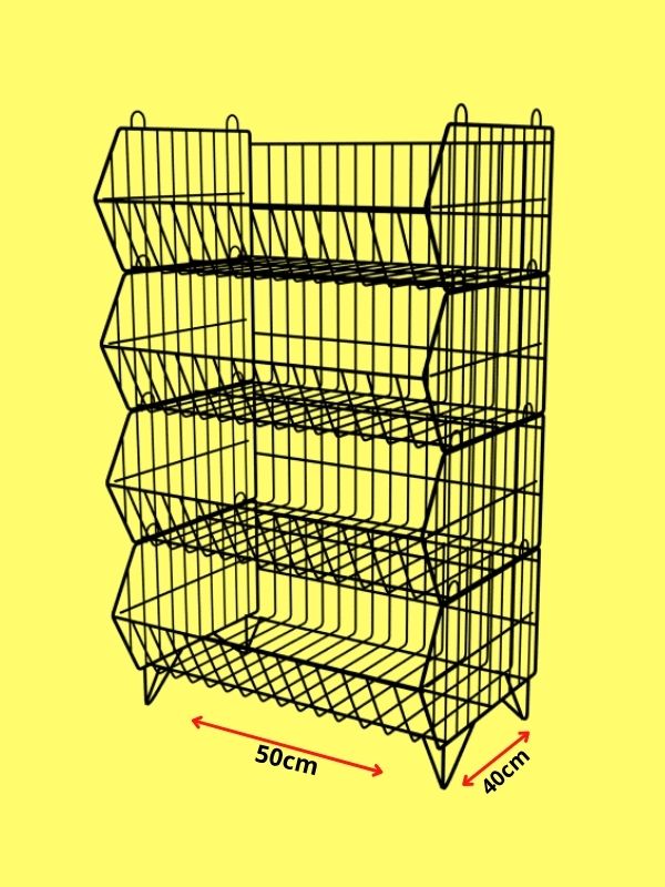 Cesto Aramado de Bico Organizador 4 Cestos 50x40 cm preto