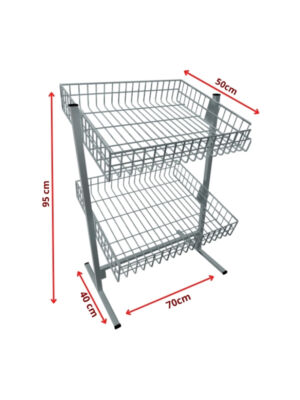 Banca de Oferta Dupla Aramada 50x70cm branca