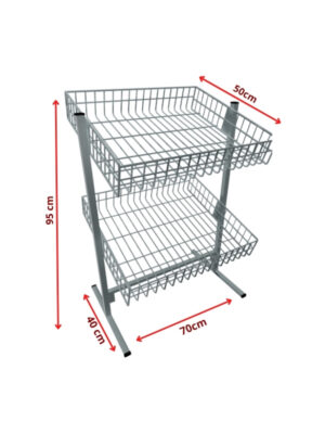 Banca de Oferta Dupla Aramada 50x70cm branca