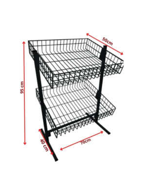 Banca de Oferta Dupla Aramada 50x70cm preta