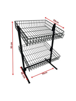 Banca de Oferta Dupla Aramada 50x70cm preta