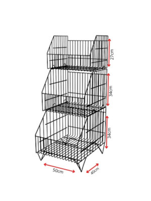 Cesto Aramado Container Simples de Chão 50x40 cm preto