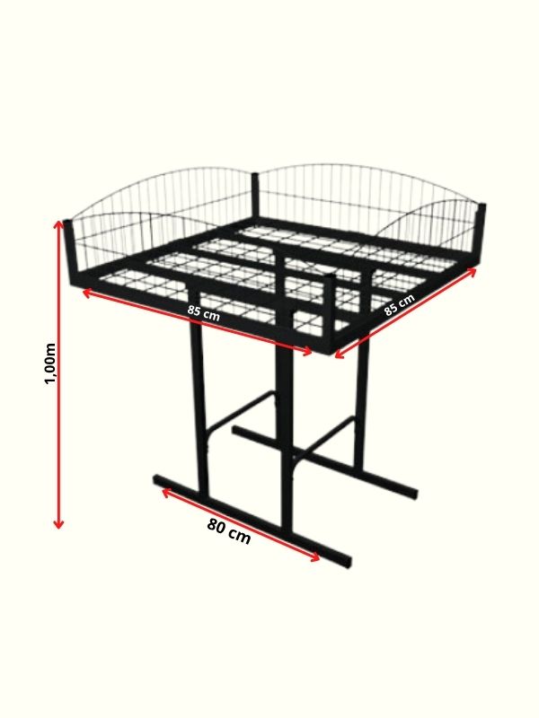 Banca de Oferta Luxo Aramada 85x85cm preto