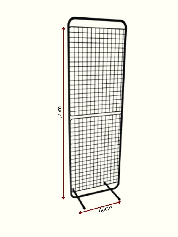 Biombo Simples de Chão Aramado 1,75m x 60cm preto