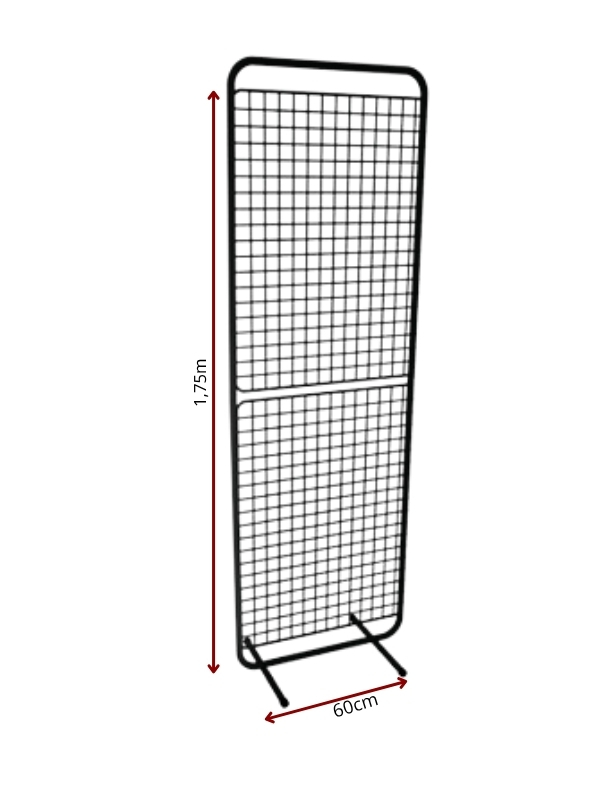 Biombo Simples de Chão Aramado 1,75m x 60cm preto