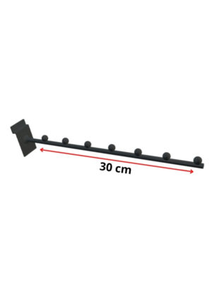 Gancho Aramado de Painel canaletado 30 cm com 7 esferas preto