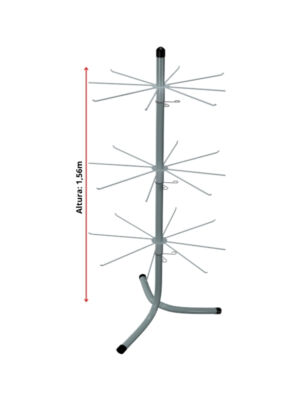 Porta Chaveiros Giratório Meeiro de chão com 3 níveis 1m 56cm branco