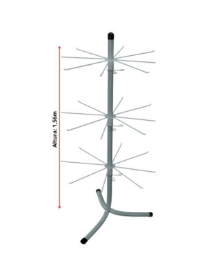 Porta Chaveiros Giratório Meeiro de chão com 3 níveis 1m 56cm branco
