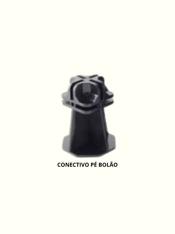 Conectivo para Prateleira de Vidro ou Tela Aramada pé bolão