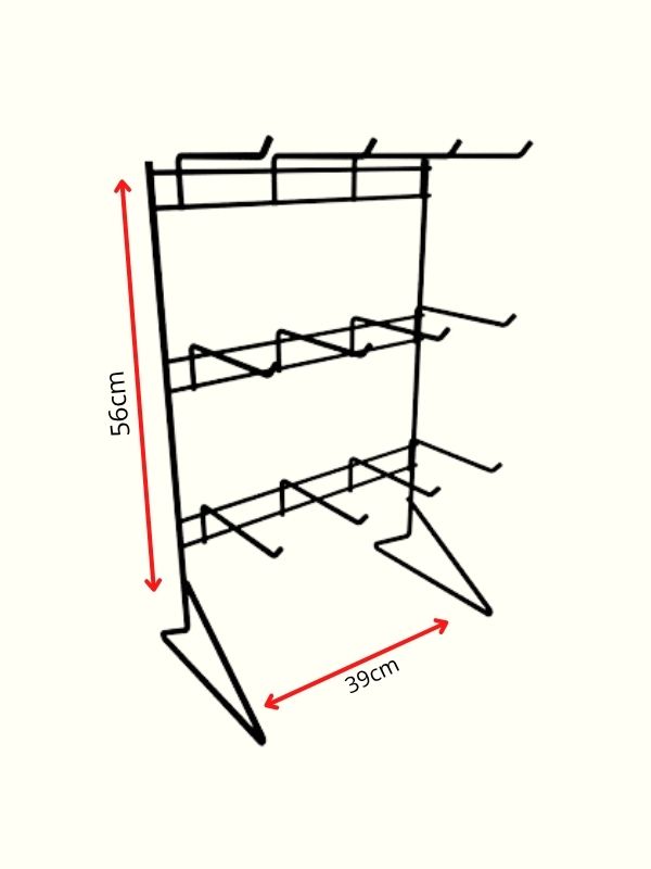 Gancheira Tripla de Balcão 12 ganchos 56x39cm preto