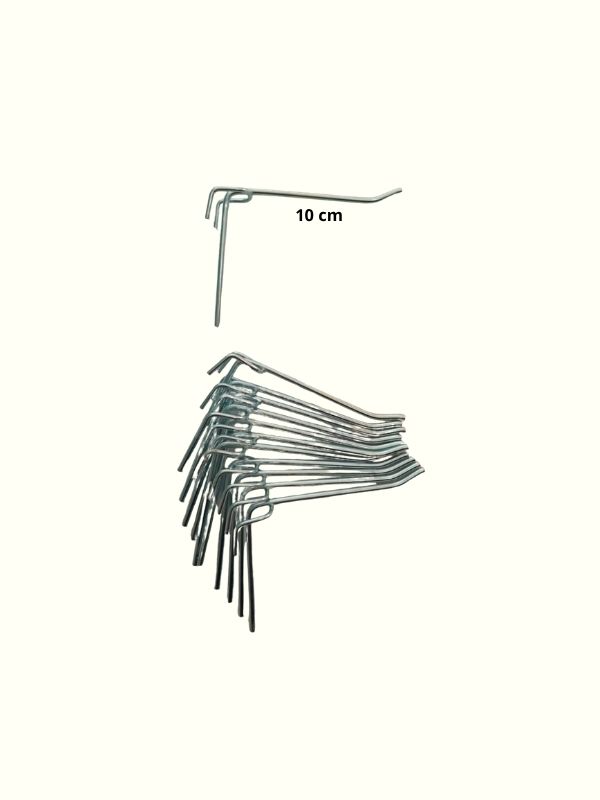 Ganchos para Tela Aramada Zincado 12 unidades 10 cm