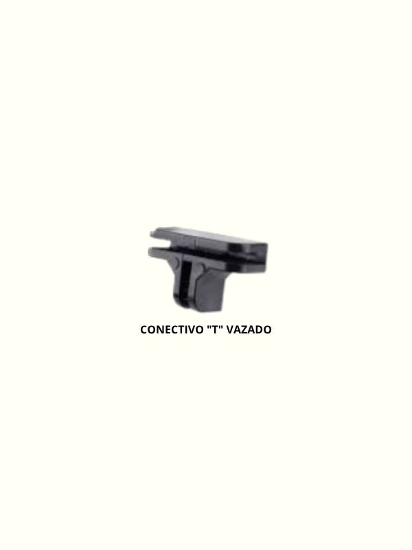 Conectivo para Prateleira de Vidro ou Tela Aramada T vazado