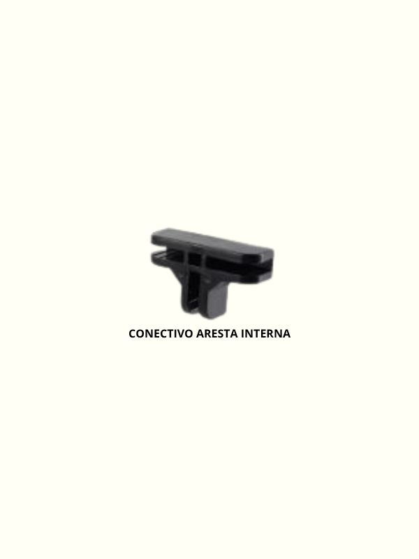 Conectivo para Prateleira de Vidro ou Tela Aramada aresta interna