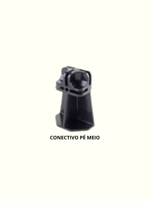 Conectivo para Prateleira de Vidro ou Tela Aramada pé meio