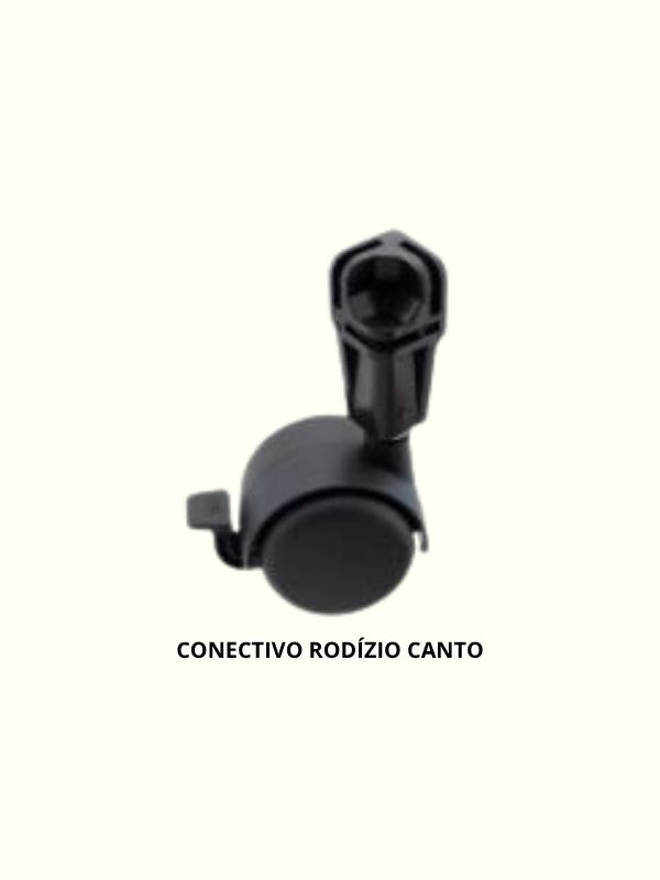 Conectivo para Prateleira de Vidro ou Tela Aramada rodízio canto