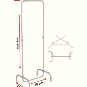 Arara Cabideiro Desfile Pop Dobrável 60 cm branco