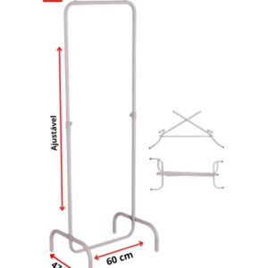 Arara Cabideiro Desfile Pop Dobrável 60 cm branco