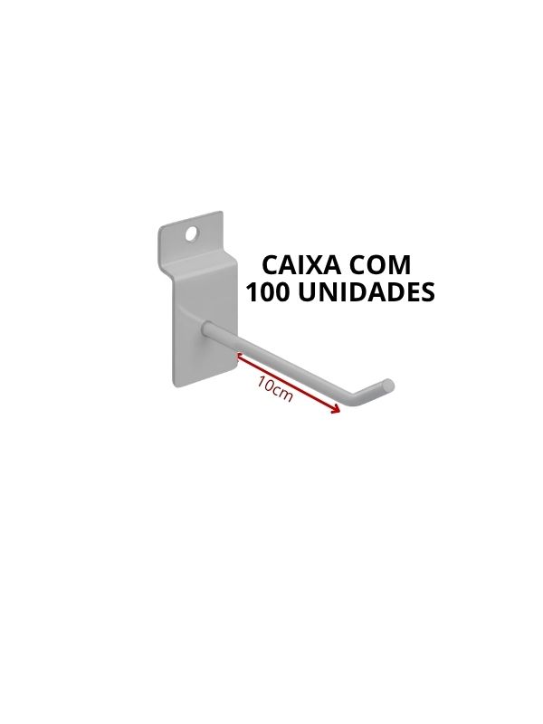 Ganchos Para Painel Canaletado 10 cm caixa com 100 unidades branco