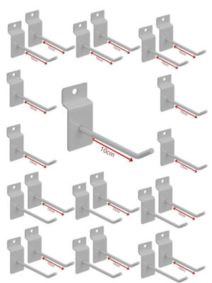 Ganchos Para Painel Canaletado 10 cm caixa com 100 unidades branco