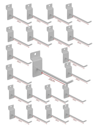 Ganchos Para Painel Canaletado 20 cm caixa com 100 unidades branco