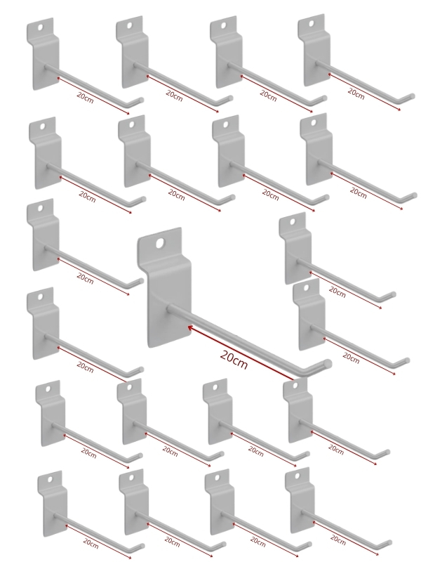 Ganchos Para Painel Canaletado 20 cm caixa com 100 unidades branco