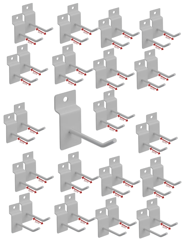 Ganchos Para Painel Canaletado 5 cm caixa com 100 unidades branco