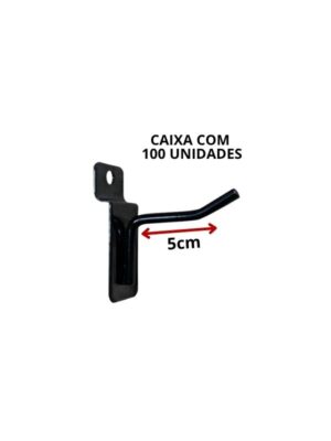 Ganchos Para Painel Canaletado 5 cm caixa com 100 unidades preto